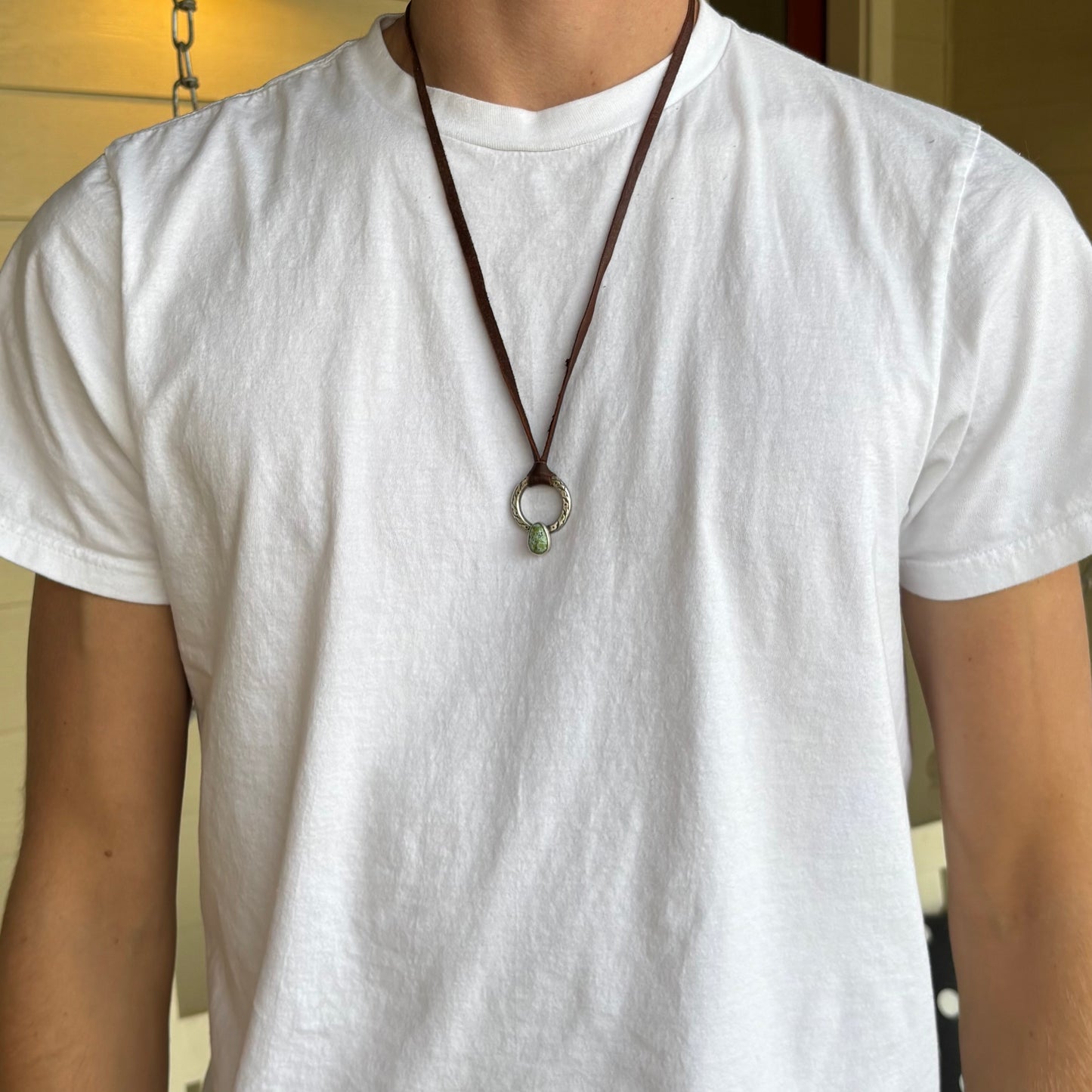 Traveler's Pendant with Lone Mountain Turquoise