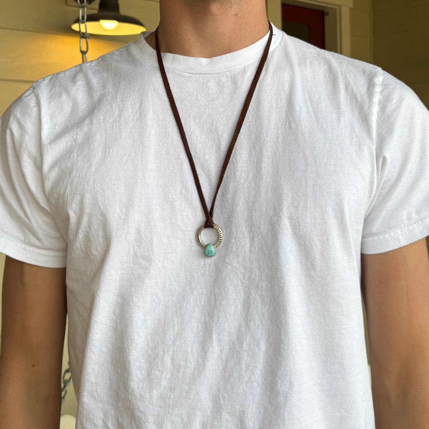 Traveler's Pendant with Blue Diamond Turquoise