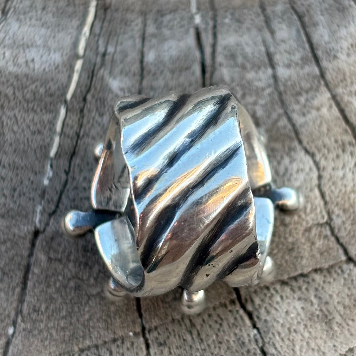 Triple-shank Burst Ring With Fox Turquoise