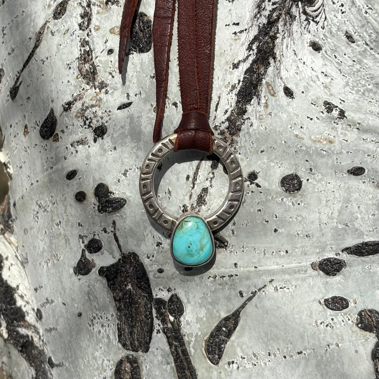 Traveler's Pendant with Blue Diamond Turquoise