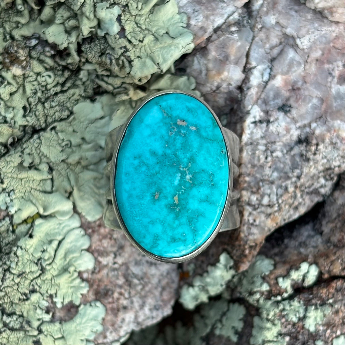 Split-shank ring with Fox Turquoise