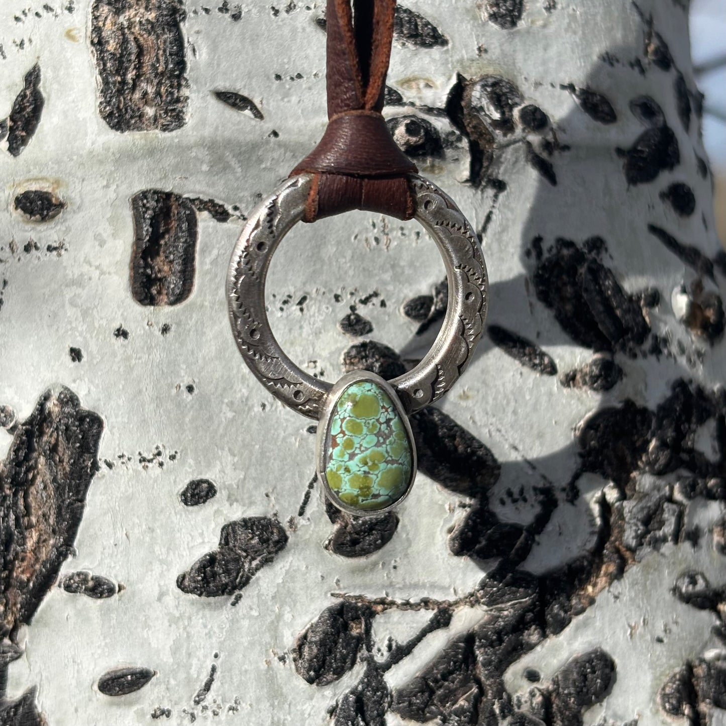 Traveler's Pendant with Lone Mountain Turquoise