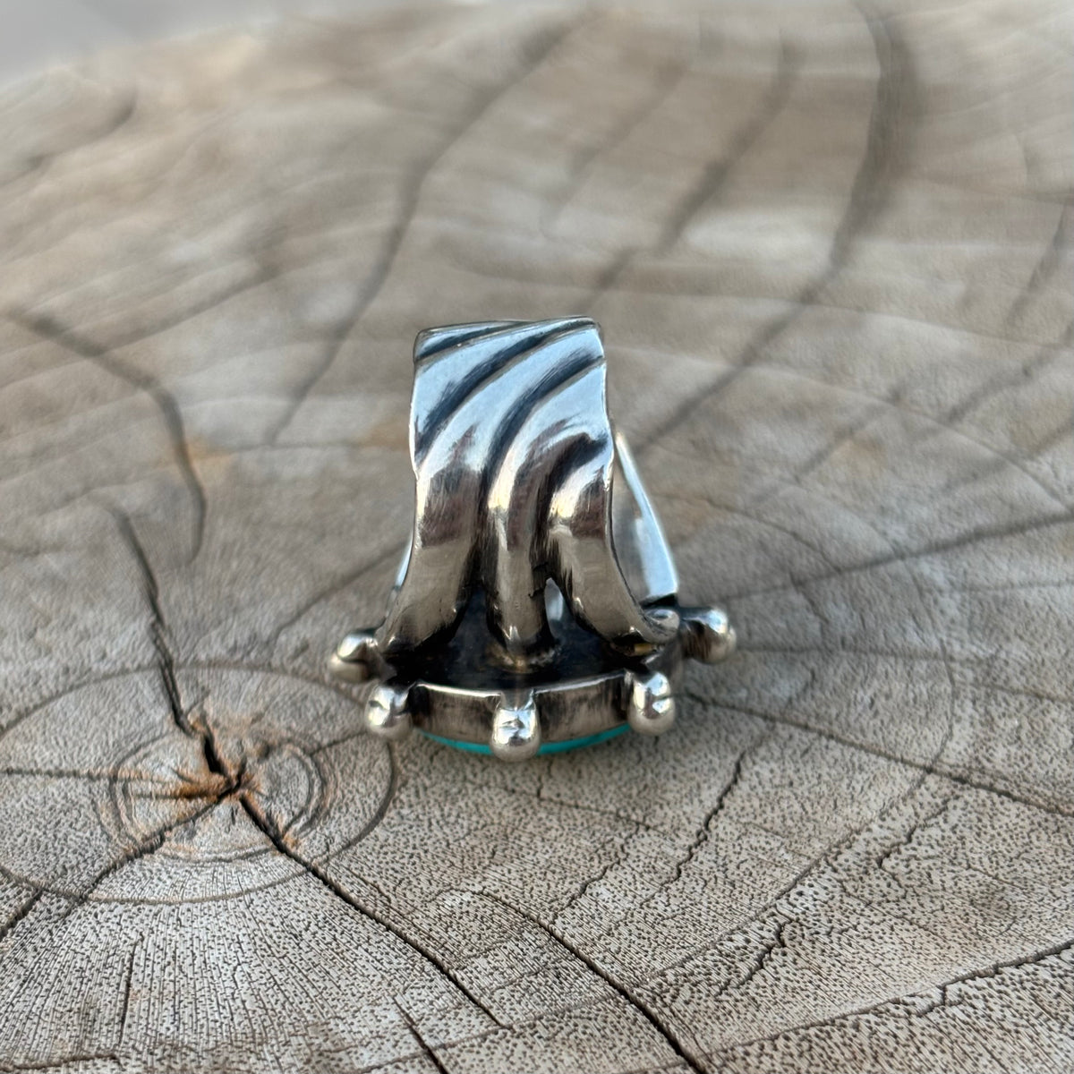 Triple-shank Burst Ring With Fox Turquoise