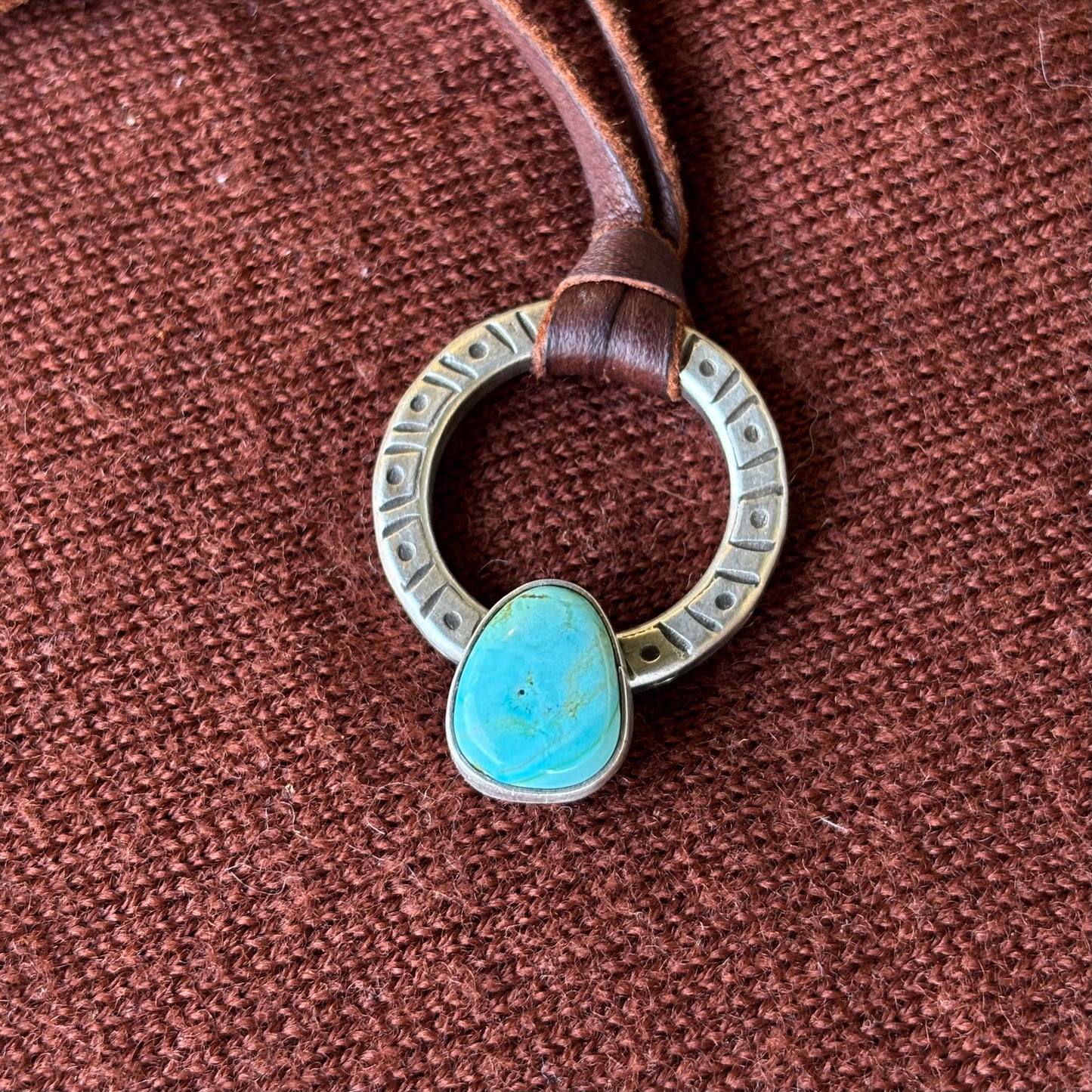 Traveler's Pendant with Blue Diamond Turquoise