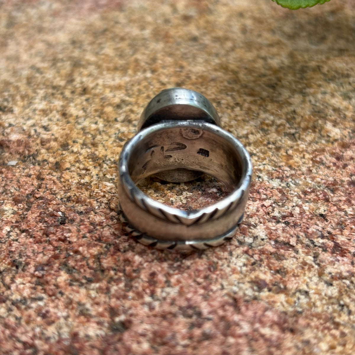 Chased Ring with Royston Turquoise