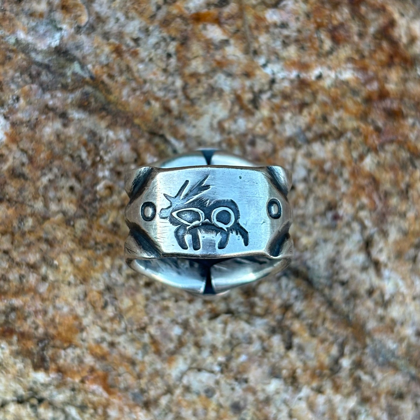 Triple-shank ring with Fox Turquoise
