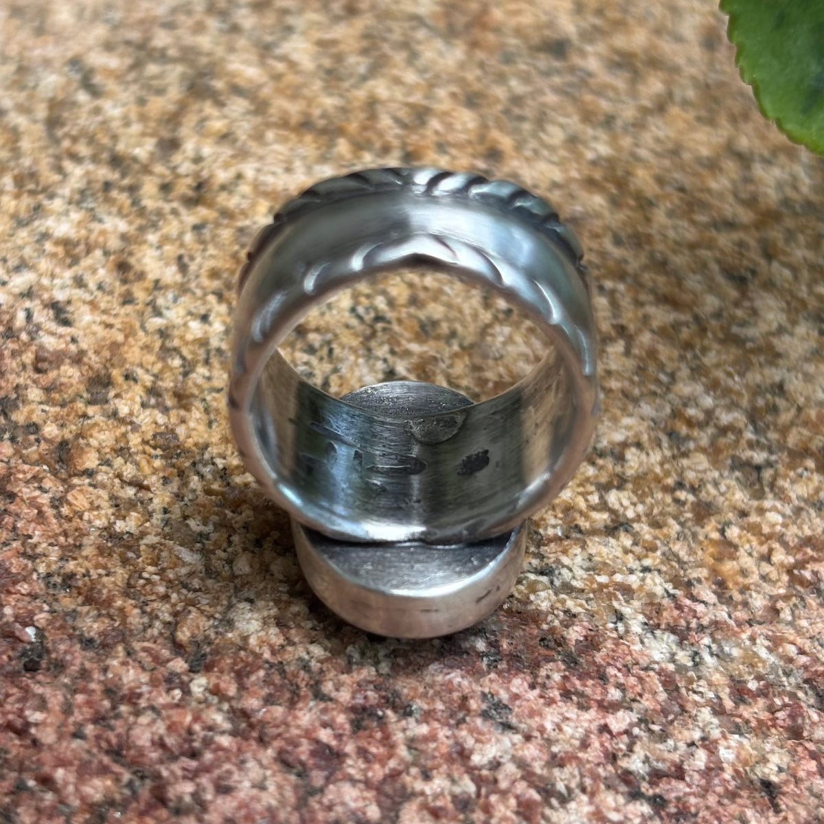 Chased Ring with Royston Turquoise
