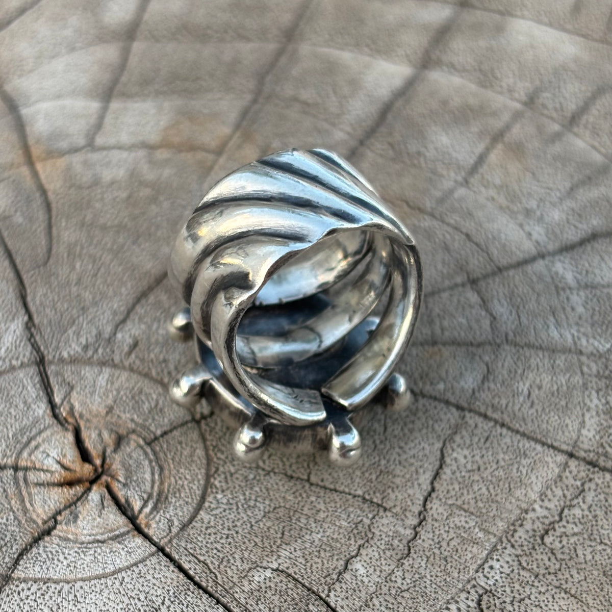 Triple-shank Burst Ring With Fox Turquoise