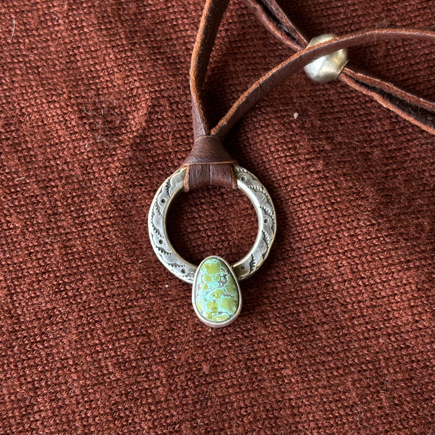 Traveler's Pendant with Lone Mountain Turquoise