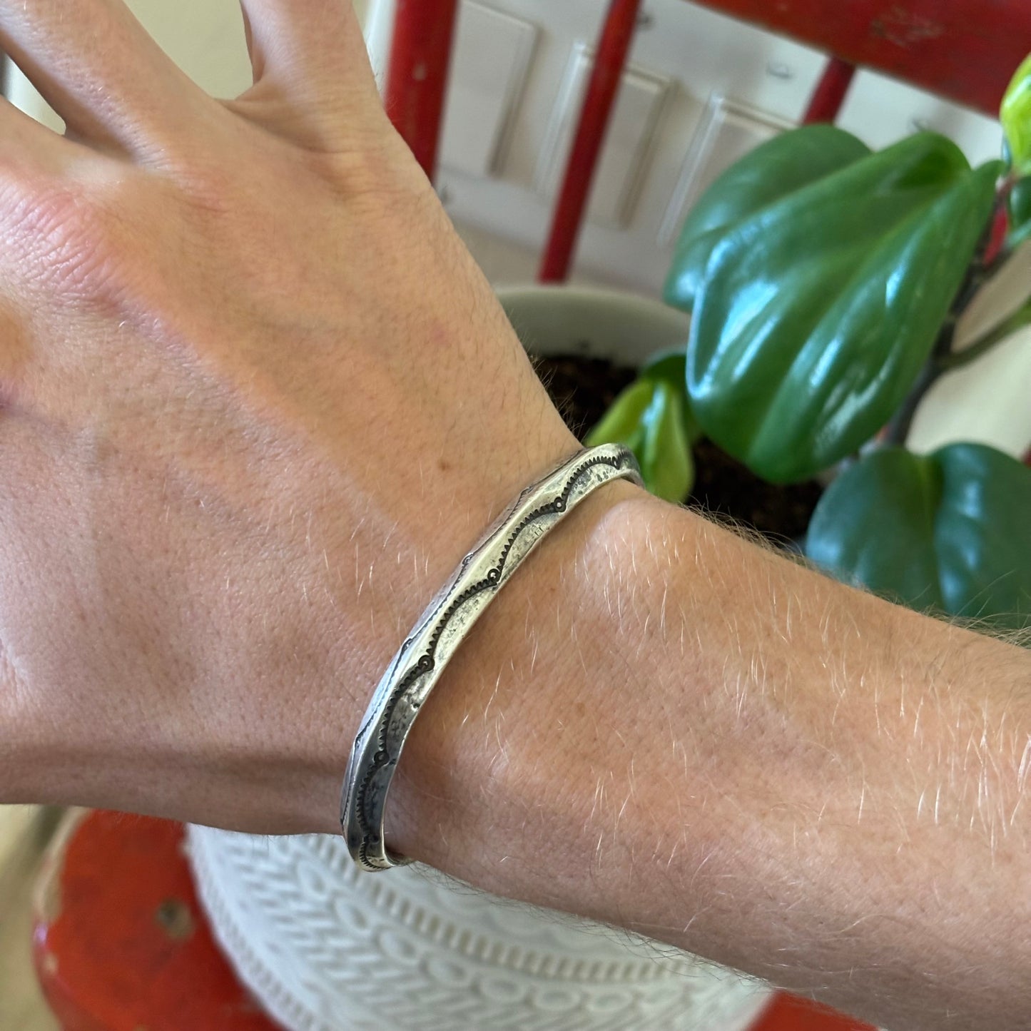 Tufa-cast triangle Stacker Bracelet