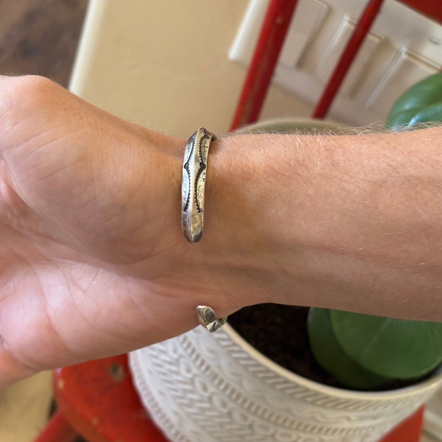 Tufa-cast triangle Stacker Bracelet