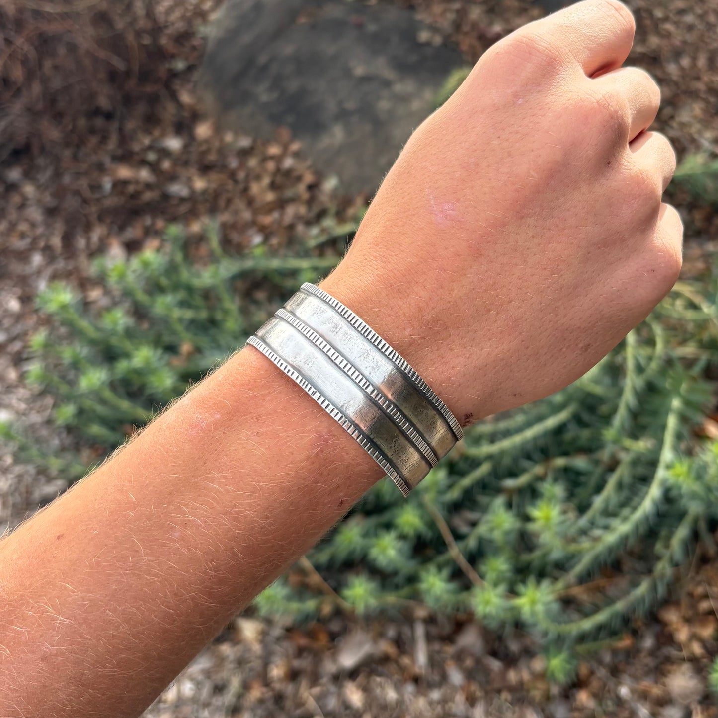 Three Rope Silver Cuff Bracelet