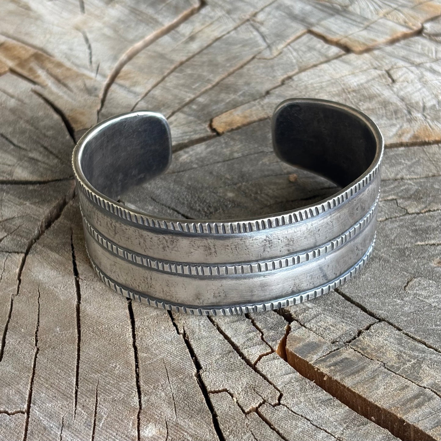 Three Rope Silver Cuff Bracelet